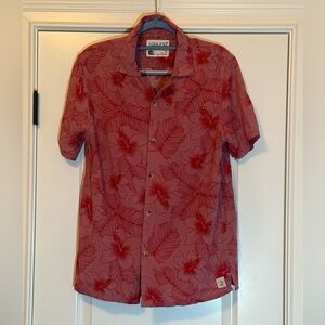 NWT Laguna Men's Hawaiian Red Floral Shirt, size M